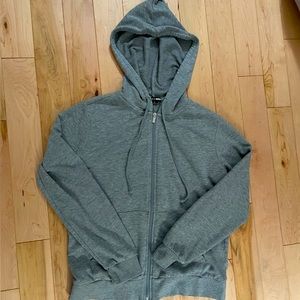 Grey lightweight sweatshirt with hood